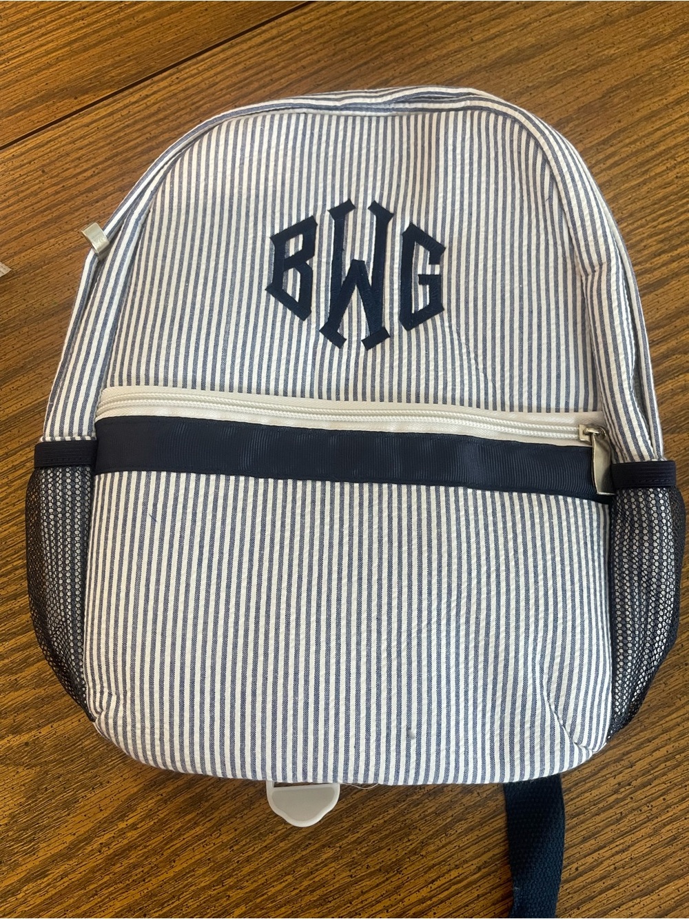 Striped Navy and White Men’s Backpack